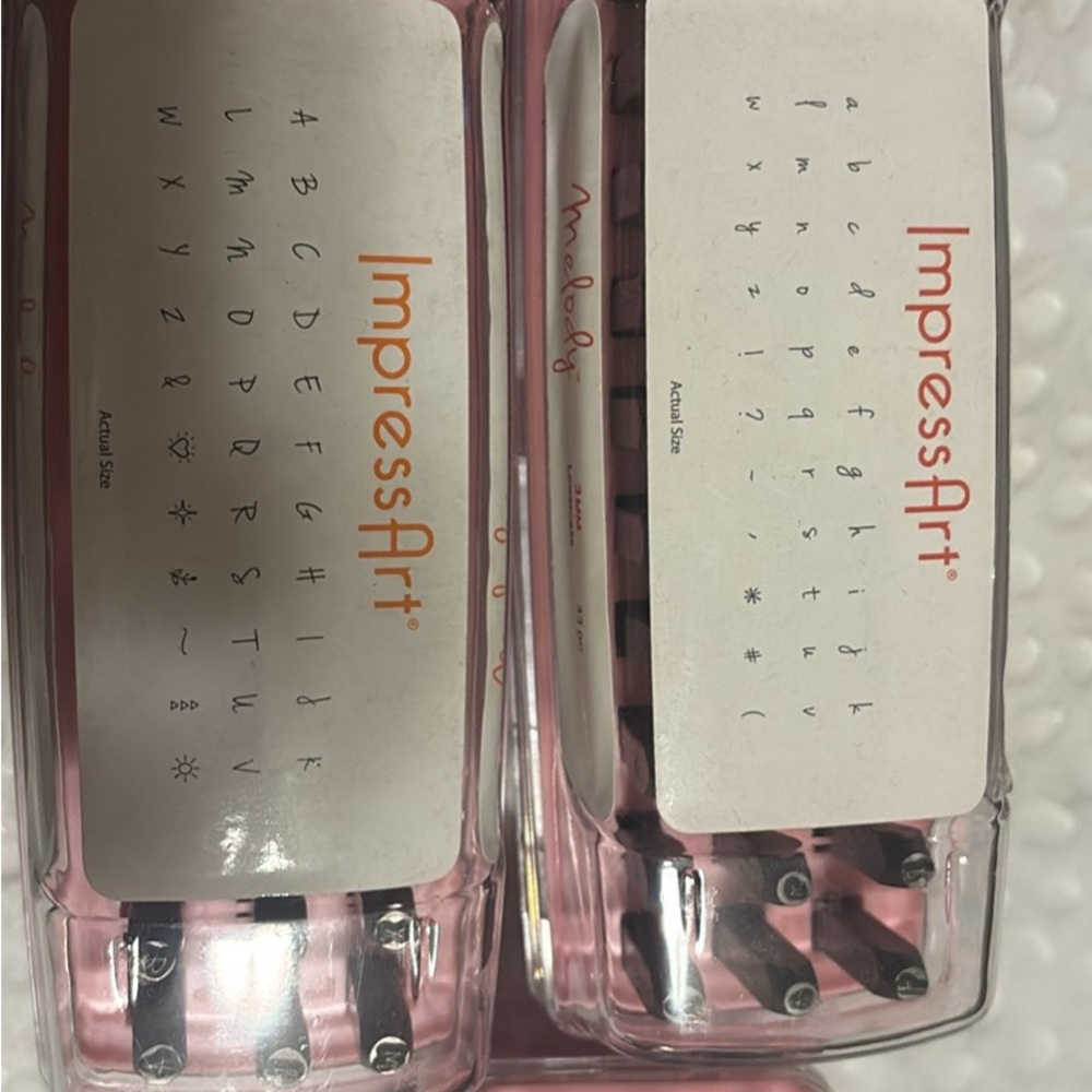 imPRESS Pink and White Alphabet Stamp Set